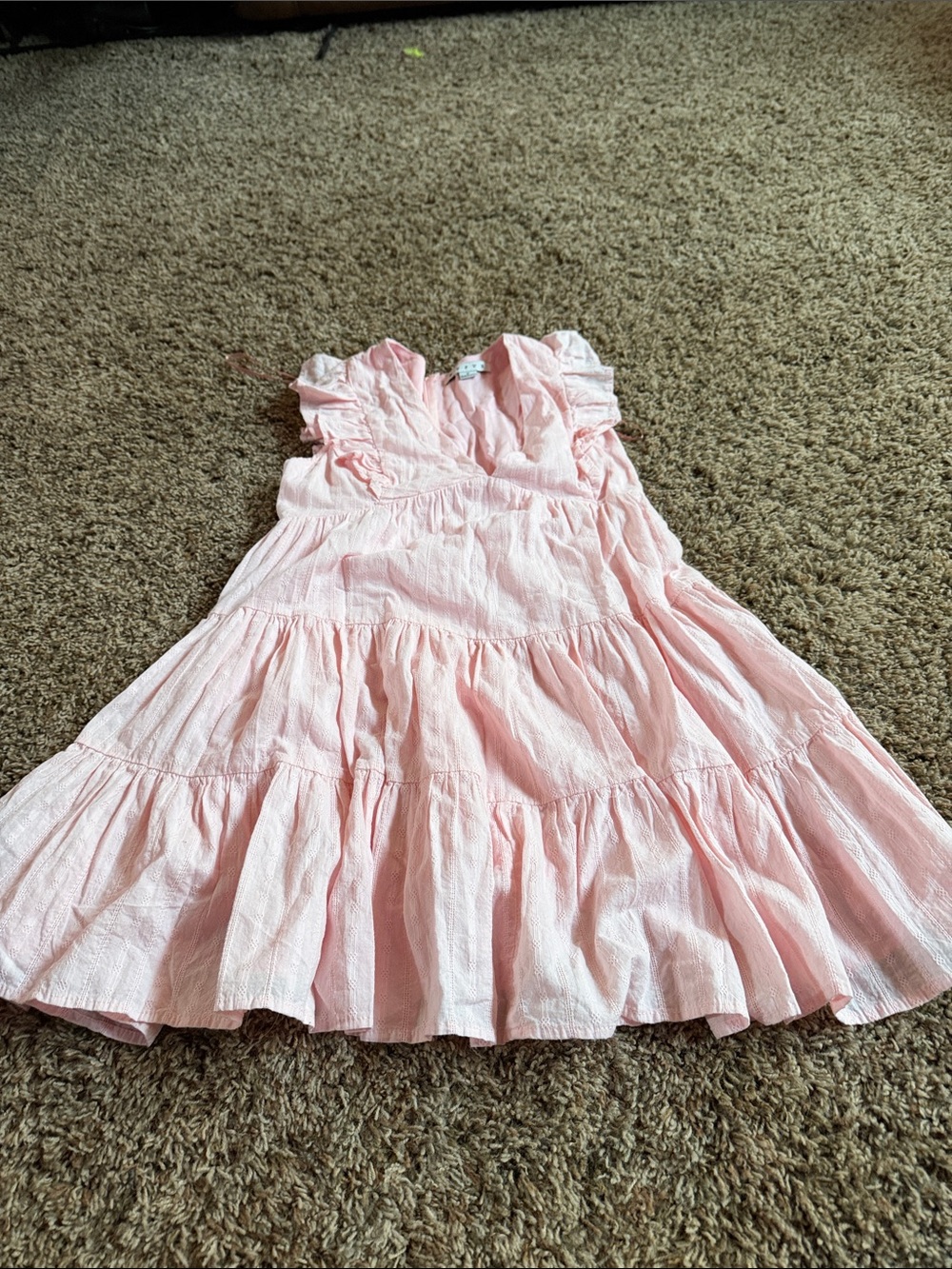 HYFVE Light Pink Ruffled Tiered Sundress
